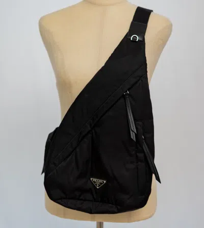 Pre-owned Prada Sling Backpack In Re-nylon & Saffiano Leather