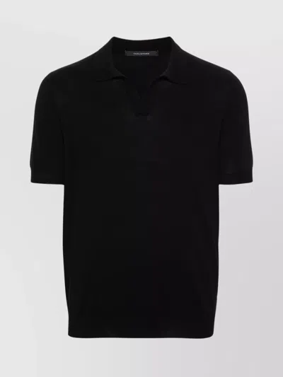 Tagliatore Keith Knitted Polo Shirt In Black