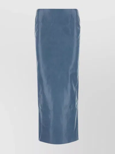 Marni Leather Pencil Skirt In Blue
