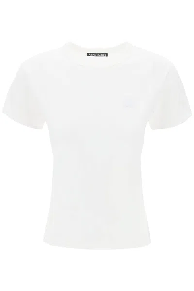 Acne Studios Crew-neck T-shirt With Logo Patch Women In White