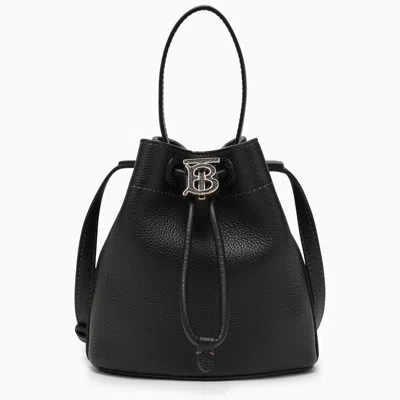 Burberry Tb Mini Black Leather Bucket Bag Women