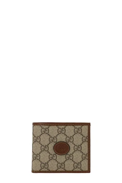 Gucci Men 'gg' Wallet In Cream