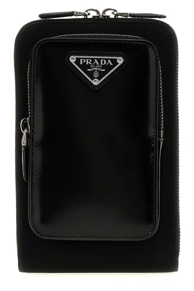 Prada Re-nylon Smartphone Case In Black