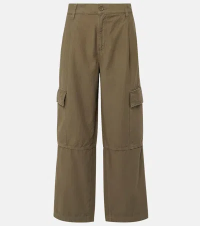Agolde Jericho Cropped Cotton Cargo Pants In Green