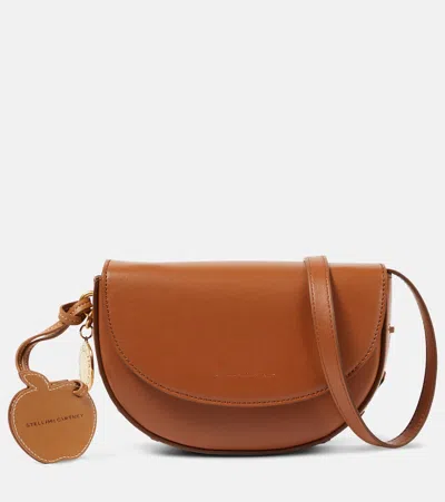 Stella Mccartney Frayme Small Faux Leather Shoulder Bag In Brown