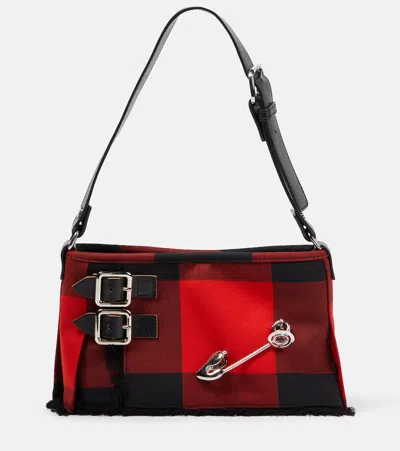 Vivienne Westwood Heather Small Tartan Shoulder Bag In Red,black
