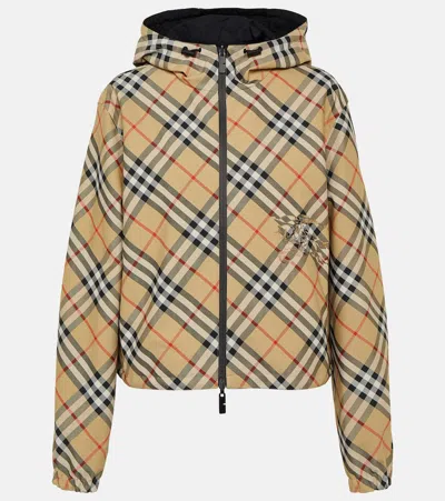 Burberry Check Raincoat In Neutral