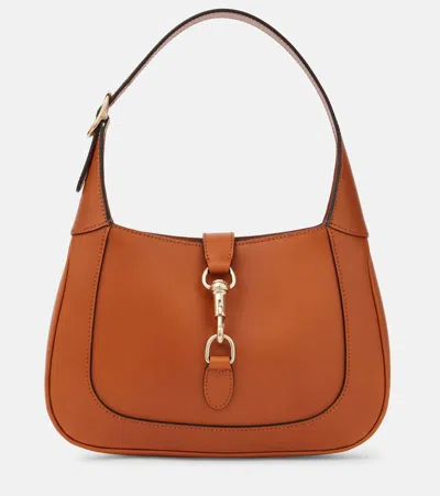 Gucci Small Jackie Leather Shoulder Bag In Brown