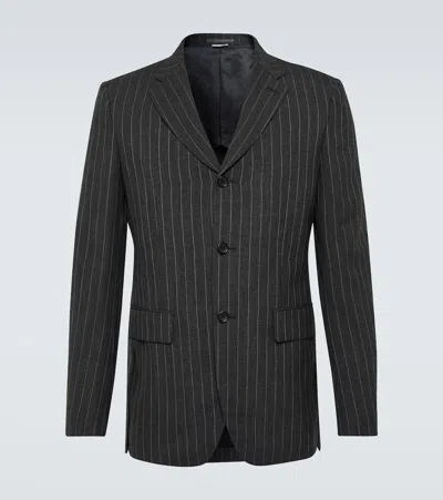 Comme Des Garçons Homme Deux Pinstripe Tailored Wool Blazer In Grey