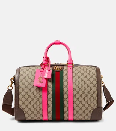Gucci Savoy Large Gg Supreme Duffel Bag In Pink