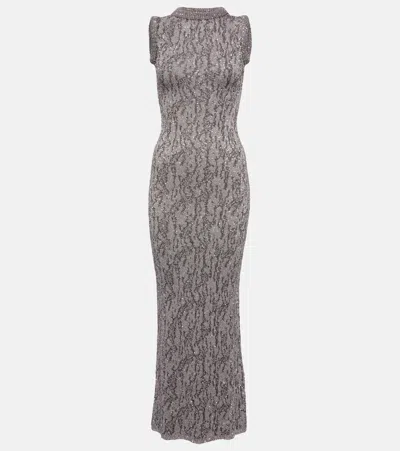 Acne Studios Womens Dark Grey Kwest Sequin-embellished Knitted Maxi Dress