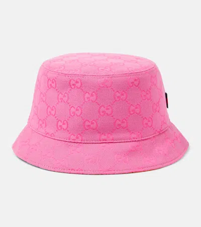 Gucci Canvas Bucket Hat In Blossom Rose