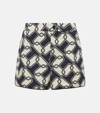 Moncler Chainlink Printed Shorts In Blue