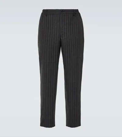 Comme Des Garçons Homme Deux Pinstripe Tailored Wool Pants In Black