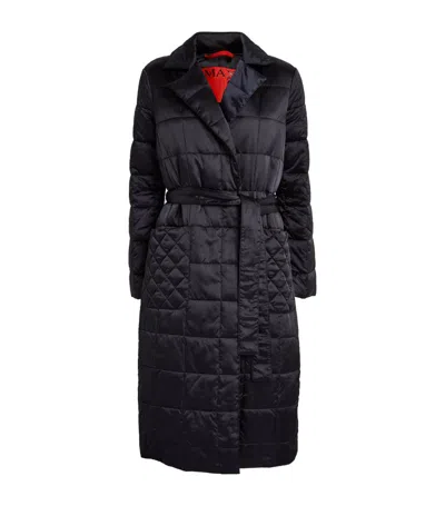 Max & Co Quilted Puffaway Coat In Blue