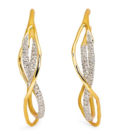 Alexis Bittar Gold-plated Pavé Crystal Intertwined Hoop Earrings