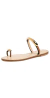 Amanu Exclusive Samburu 24k Gold-plated Leather Sandals In Brown