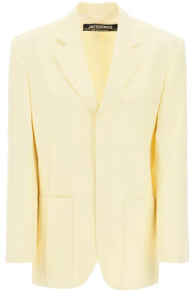 Jacquemus Single-breasted Viscose Blazer In Yellow