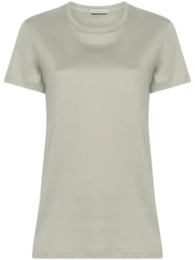 Moncler Logo-patch Cotton T-shirt In Grey