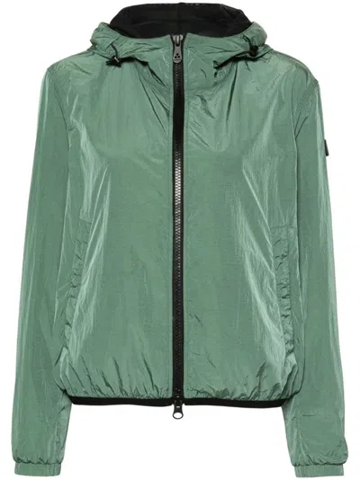 Peuterey Nigle Short Logo-appliqué Jacket In Green