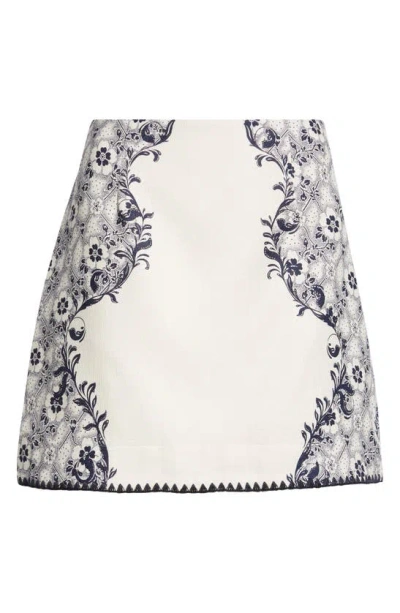 Alemais Airlie Skirt In Navy/ Cream