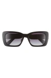 Miu Miu Mu 07ys Gradient Logo Acetate Rectangle Sunglasses In Black