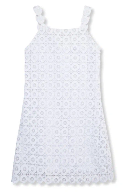 Habitual Kids' Girl's Sleeveless Crochet Dress In White