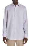 Jack Victor Adlam Solid Herringbone Dress Shirt In Lilac