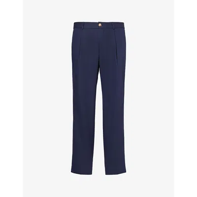 Che Pleated Chino Trousers In Navy