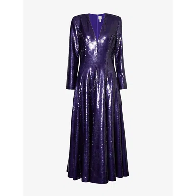Huishan Zhang Andy Sequin Maxi Dress In Cosmic Purple