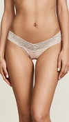 HANKY PANKY COTTON WITH A CONSCIENCE LOW RISE THONG CHAI,HANKY40442