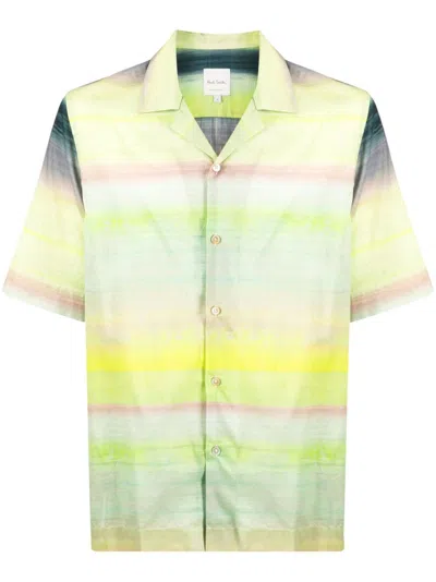 Paul Smith Stripe-print Short-sleeved Shirt In Green