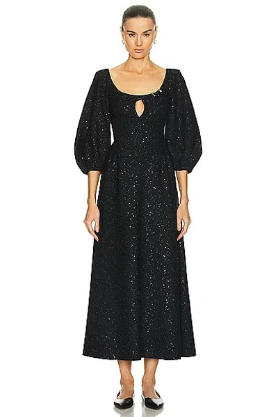 Gabriela Hearst Madyn Buckled Cutout Sequin-embellished Wool-blend Maxi Dress In Black