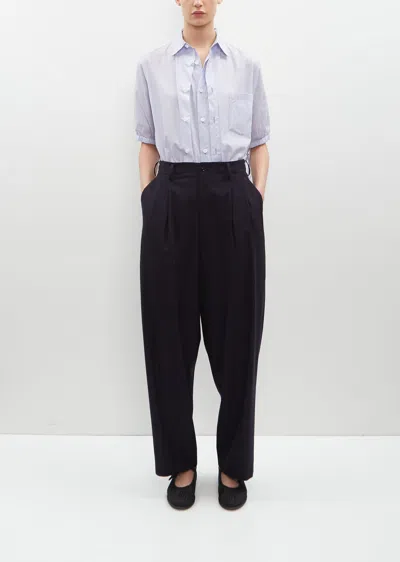 Y's Double Tucked Wide Pants In Navy 1