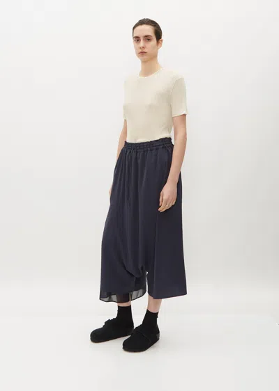 Y's Doubled Flare Trousers In Blue Grey 1