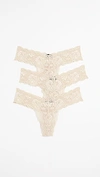 Shop Cosabella Never Say Never Cutie Low Rise Thong 3 Pack In Blush/blush/blush