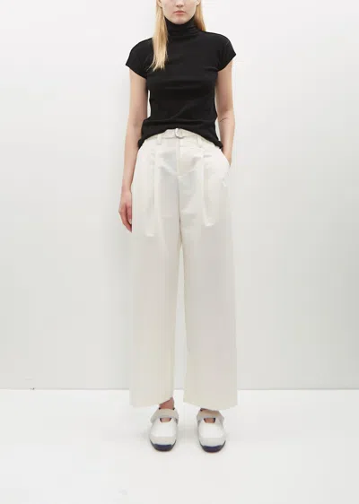 Issey Miyake Enfold Cotton-blend Pants In Off White