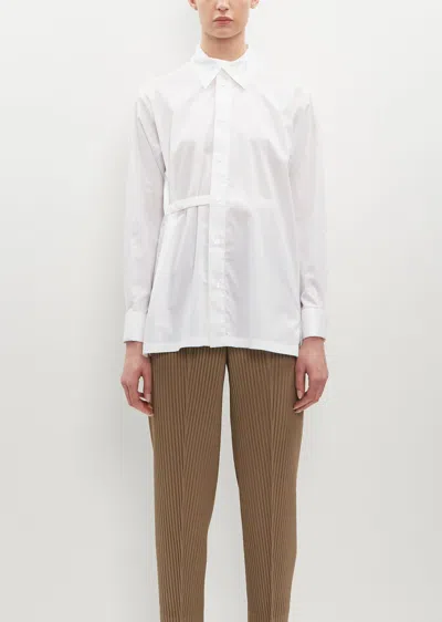 Issey Miyake Fastened Cotton Blend Shirt In 01-white