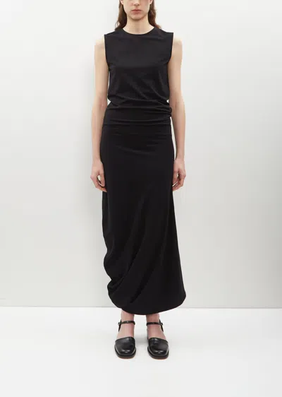 Lemaire Fitted Twisted Jersey Dress In Black