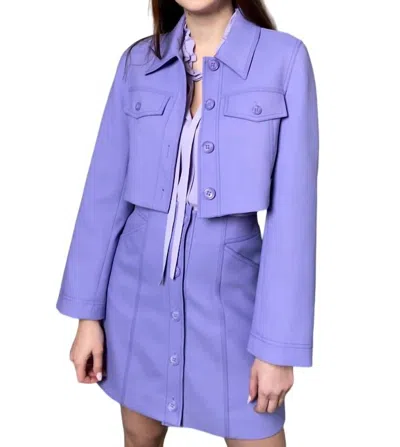 Dorothee Schumacher Cropped Casual Attraction Jacket In Lilac In Blue