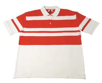 Bally 6303584 Men's Bone/orange Striped Organic Cotton Polo Shirt