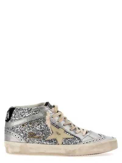 Golden Goose Mid Star Classic Trainers In Silver