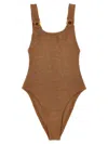Hunza G Women's Domino One-piece Swimsuit In Light Brown