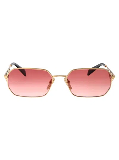 Prada Womens Gold Pr A51s Irregular-frame Metal Sunglasses In 5ak40c Gold