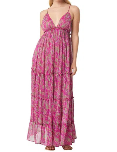 Misa Lia Dress In Fuschia Paisley In Multi