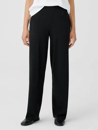 Eileen Fisher Stretch Jersey Knit Straight Pant In Black