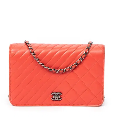 Pre-owned Chanel Coco Boy Wallet On Chain In Pink