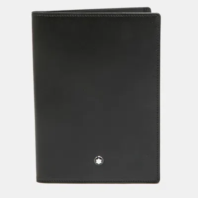 Mont Blanc Montblanc Leather Meisterstuck Passport Holder In Black