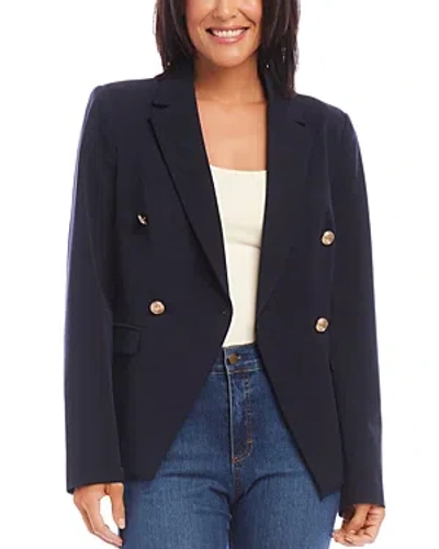 Karen Kane Fitted Double Breasted Blazer In Navy