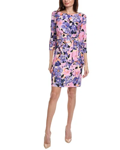 Tahari Asl Women's Floral-print Ruched Sheath Dress In Multi